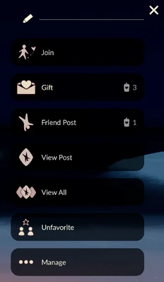 Menu-friend constellation