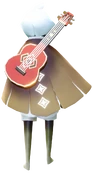 Belonging instrument guitar on back