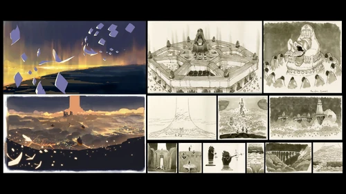 🎨 "Com o desenvolvimento da história dos ancestrais, o Relicário tornou-se importante para a história do Sky. Em uma iteração, sua Anciã arquitetou um barco para tentar sobreviver a um apocalipse. Seu papel mudou para oráculo, que explica seu destino e mostra um caminho para a tempestade."