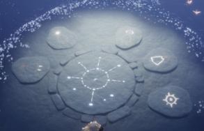 Orbit Stone Realm symbol, Closet Shrine symbols Type: Glowing, Blue Elements: Constellation, Symbols