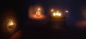 1ª VT - Caverna da Duna Esquerda No fim da caverna próxima à 3 esferas de luz