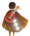 Belonging instrument ukulele on back