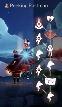 【お値下げ中】Sky 星を紡ぐ子供たち  そっと覗く郵便屋のケープ ピンバッチ Sky】そっと覗く郵便屋の場所とアイテムツリー【夢かなう季節｜星を