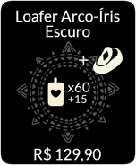 Dark-Rainbow-Loafers-IAP.png (49 kB) 2024: O Loafer Arco-Íris Escuro contém o Loafer Arco-Íris Escuro e 75 Velas por R$129,90. Dê um toque de cor a cada passo.