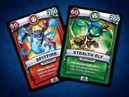 Spitfire and Stealth Elf battle cards.