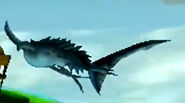 The Leviathan in floating in the sky from back.