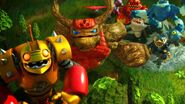 Terrafin and the other Skylanders ready to team up with the Giants in the Tall Tales trailer for Skylanders: Giants