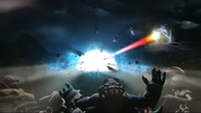 Trigger Happy watching Kaos attack the Core of Light in The Beginning trailer