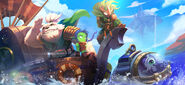 Skylanders: Ring of Heroes game art of Zoo Lou, Stealth Elf, Ambush and Dive-Clops by choi eun suk