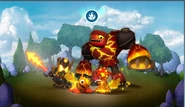 Los skylanders de fuego de Giants en la pantalla de carga de Skylanders: Universe
