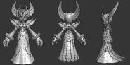 Wireframe turnaround of Awakened Hex's cinematic model by Youngjun Choi