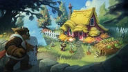 Concept art of the elven Collector's cottage