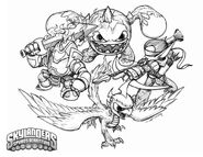 Dibujo de los skylanders de fuego de Spyro`s Adventure