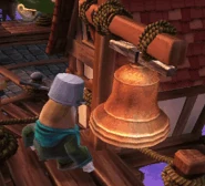 Snuckles ringing the bell on Shattered Island