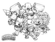 The Life Skylanders in Skylanders: Spyro's Adventure (Stealth Elf, Zook, Camo, Stump Smash) by I-Wei Huang