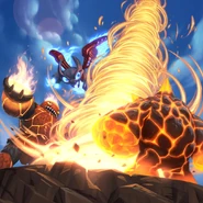 Skylanders: Battlecast Geyser of Flame card illustration by Azora Studio
