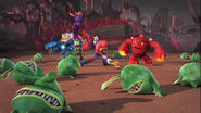 A gang of Chompies defeated by Skylanders in Skylanders Academy