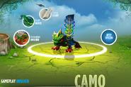 Camo's profile page from the official Skylanders website