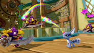 Breeze unleashing her mini Rainbow of Doom upon a BirdBrain