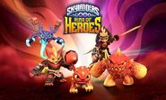 Skylanders: Ring of Heroes Fire Skylander lineup