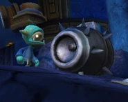 Timidclops with spiked metal barrel