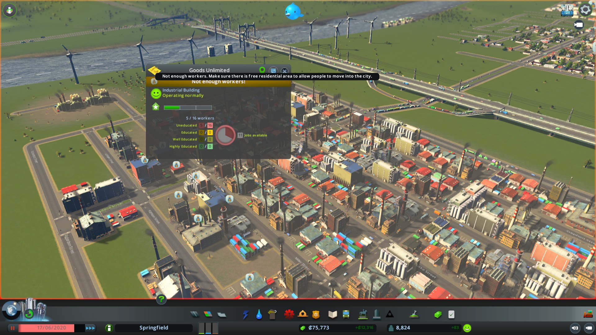 not enough workers cities skylines