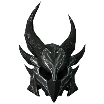 Seitenansicht des daedrischen Helms von Skyrim