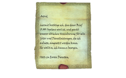 Astrid, Let it be known that this letter is worth fifteen thousand septims, usable for any goods or services I may provide, as per our usual agreement. You want it, I can get it
