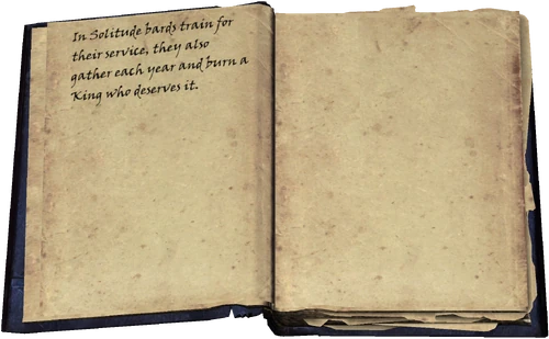 In Solitude bards train for their service, they also gather each year and burn a King who deserves it.