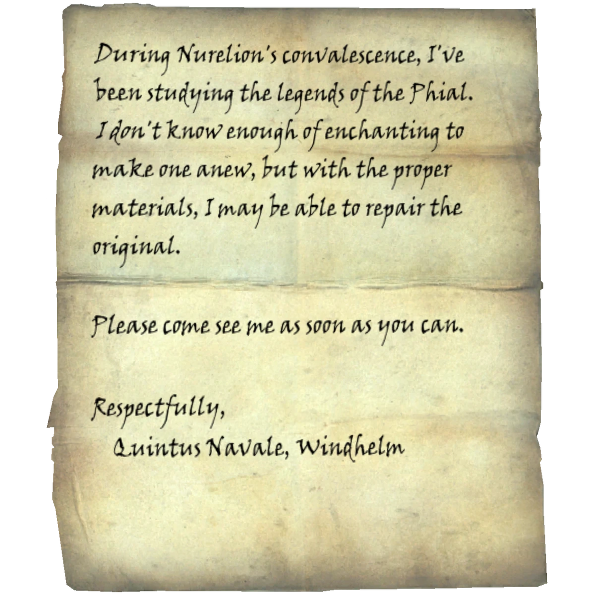 Letter from Quintus Navale Skyrim Wiki