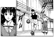 Sakuragi attempting to do a layup shot
