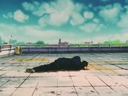 Rukawa sleeping on the rooftop