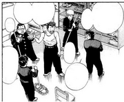 Sakuragi and his friends help him in cleaning up the locker room