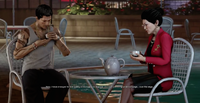 Jiang and Wei having tea