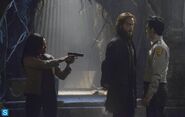 Ichabod and Abbie are confronted by the undead Andy Brooks.