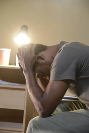 Frank in despair after attacked by Lambert