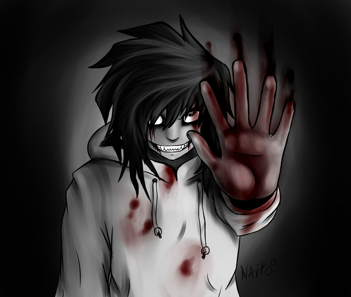 klunsjolly on X: icon of Jeff the Killer from the creepypastas dude  doesn't even have a nose in the original image. dude only has one hole for  breathing, you can easily kill