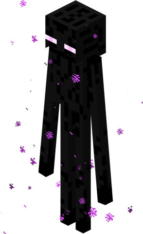 White minecraft enderman with a body with tentacle and multiple arms