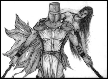 The Erlking feeding on a fallen knight. Drawn by JackEavesArt