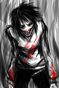 jeff the killer - sitting - Slender Woods