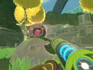 Pink Slime Statue atop a decorative Slime Statue at the Ruins entrance