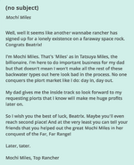 Mochi's introductory StarMail