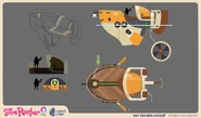 Concept art of the boat Beatrix arrives on