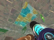 The skylight on the ceiling.