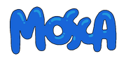 Mosca's tag, a fly's head with psychedelic eyes