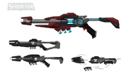 The concept art of his blaster.