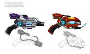 The concept art of Fire and Ice's blasters