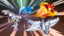 The Earth, Fire, Water and Air Elementals in their velocity form.