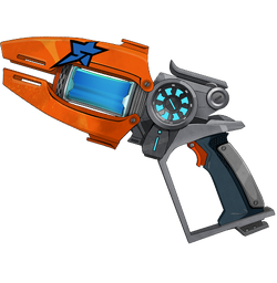 Slugterra - rapid fire blaster avec 6 projectiles, jeux exterieurs et  sports