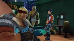 John Bull angrily looking at Eli and Gar.